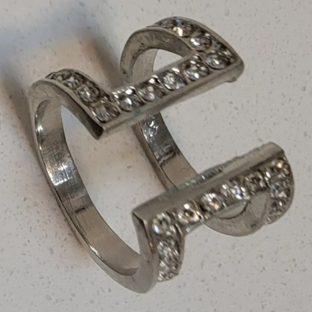 Fashionable Silver and Rhinestone rings